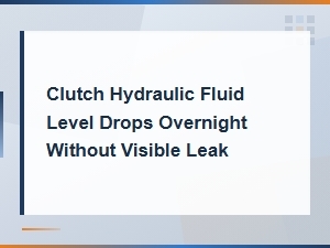Why Does My Clutch Fluid Drop Overnight with No Visible Leak?
